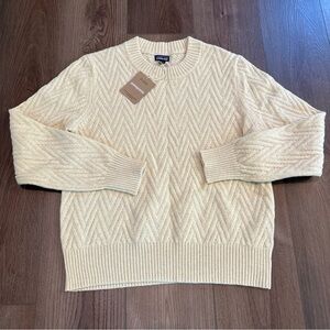 Patagonia Cream Chevron Cable Knit Crewneck Sweater